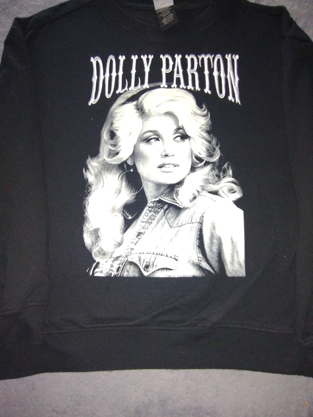 Dolly Parton Black Graphic Sweater - Women's Medi… - image 1